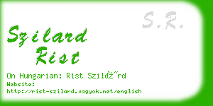 szilard rist business card